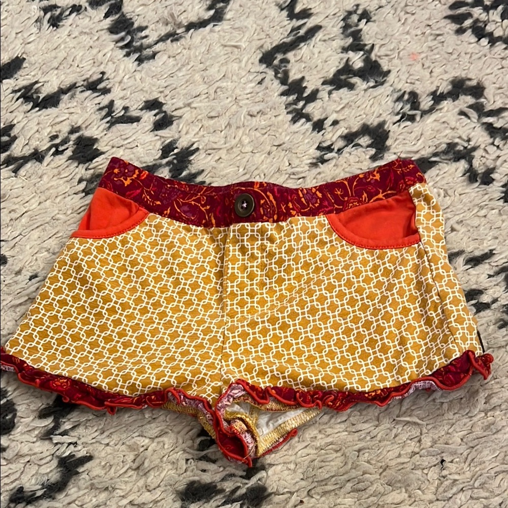 Matilda Jane High Waist Yellow and Red Polka Dot Shorts
